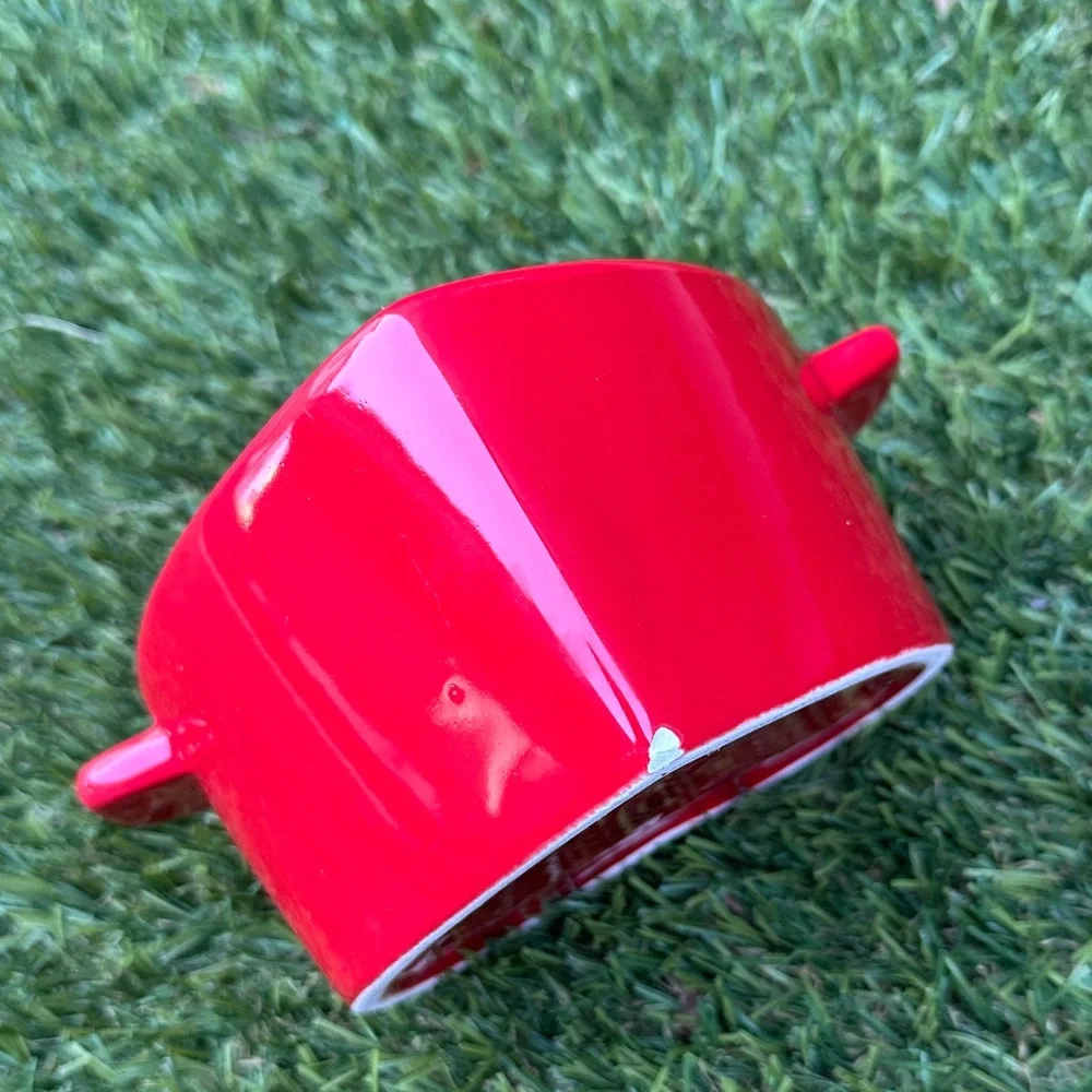 Shiny Red Heart-Shaped Dolomite Dishware Servingware Trinket Holder